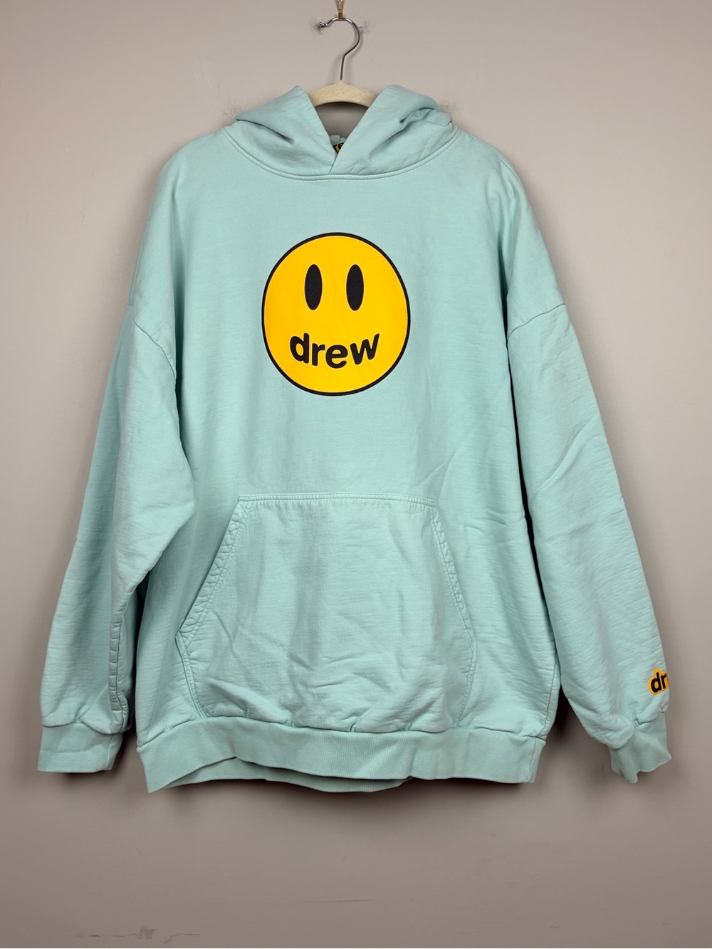 Drew House Mascot Hoodie Mint Green Smiley Logo Pullover 2XL